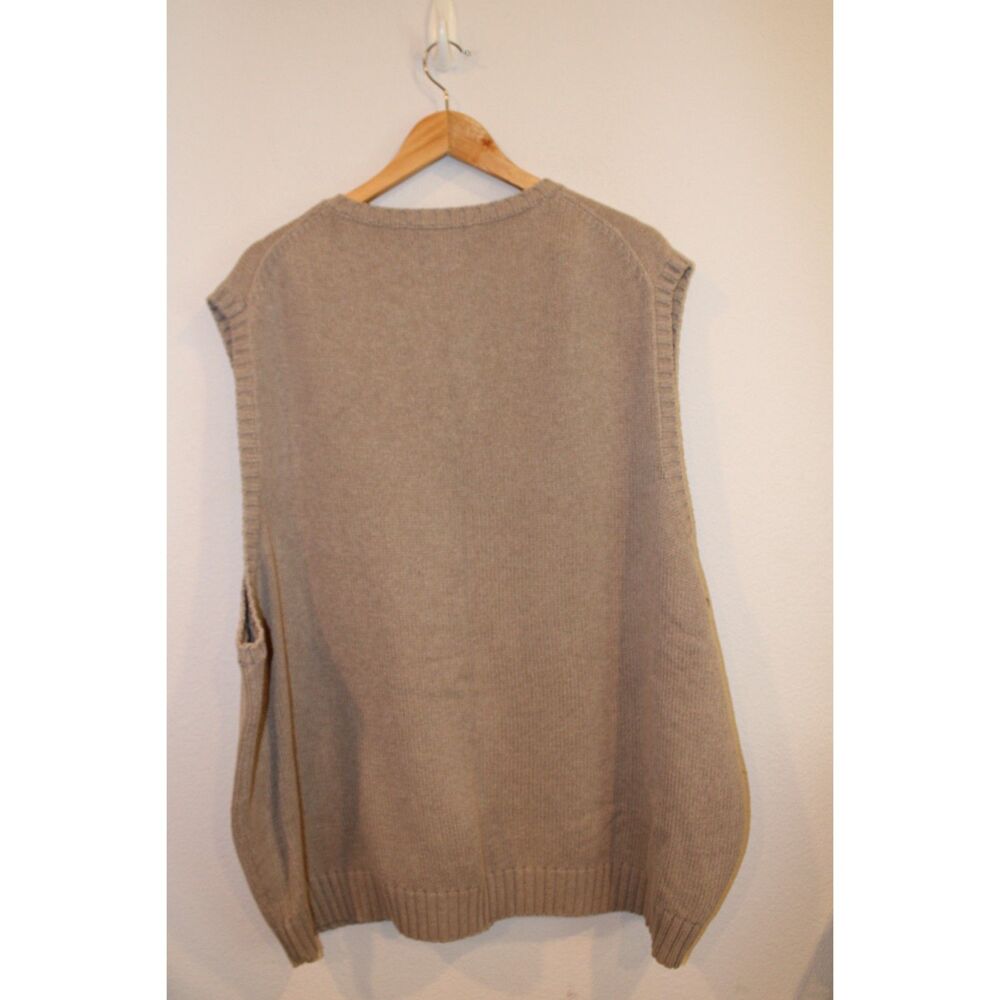 Polo Ralph Lauren 3xlt tan cotton sweater vest - Picture 3 of 8